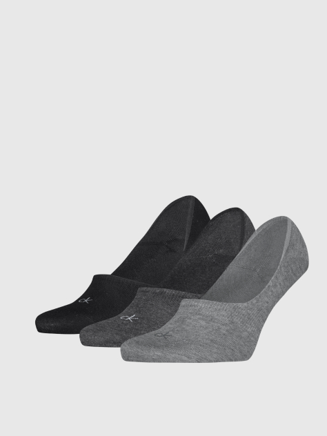 Grey 3 Pack Footie Socks  Men
