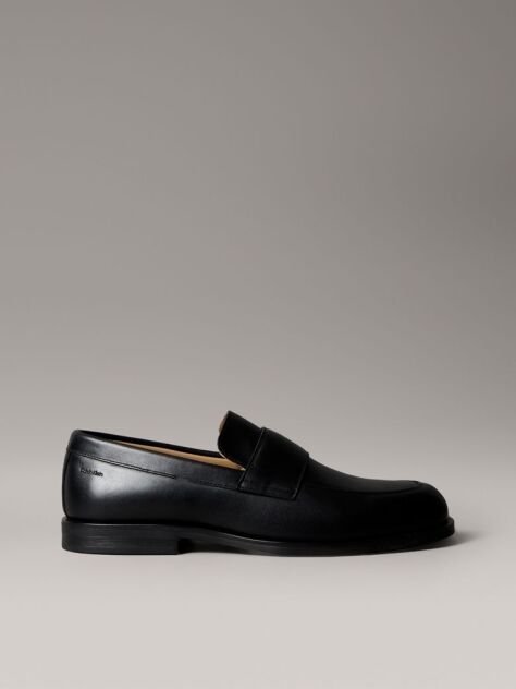 Black Leather Airfit® Cushioned Loafers  Men
