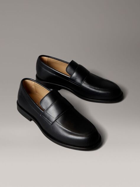 Black Leather Airfit® Cushioned Loafers  Men