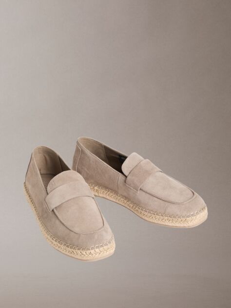 Beige Carlos - Suede Espadrille Loafers  Men