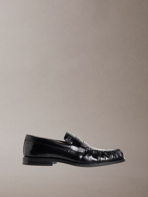 Black Moses - Leather Pleated Penny Loafers  Men