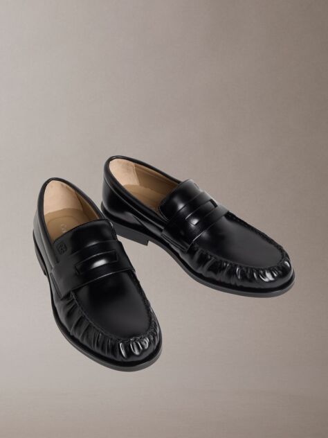 Black Moses - Leather Pleated Penny Loafers  Men