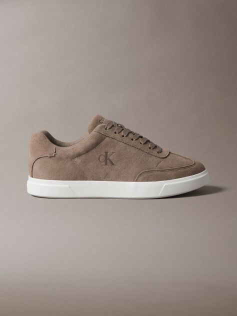 Καφέ Σουέτ Sneakers Με Signature Λογότυπο  Άνδρας
