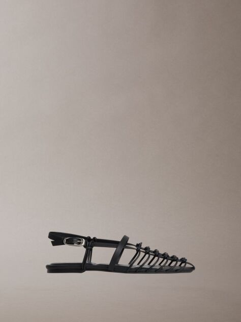 Black Liliana - Leather Strappy Ballerinas  Women