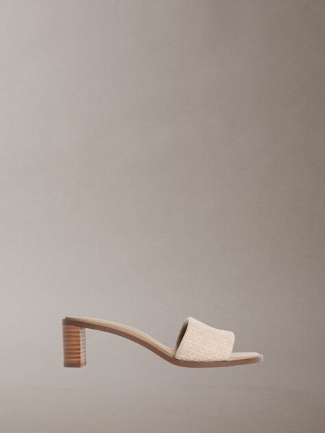 Beige Marghe - Logo Jacquard Heeled Sandals  Women