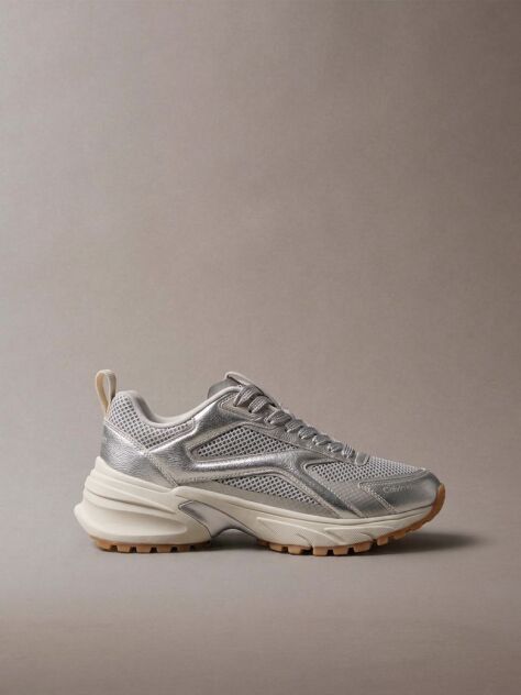 Silver Metallic Hike Runner Hybrid Sneakers  Women