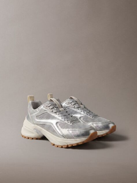Silver Metallic Hike Runner Hybrid Sneakers  Women