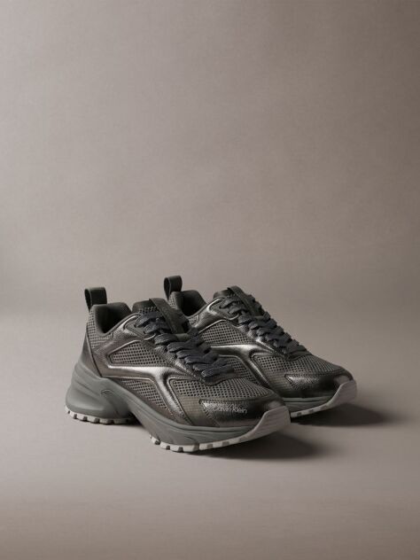 Grey Metallic Hike Runner Hybrid Sneakers  Women