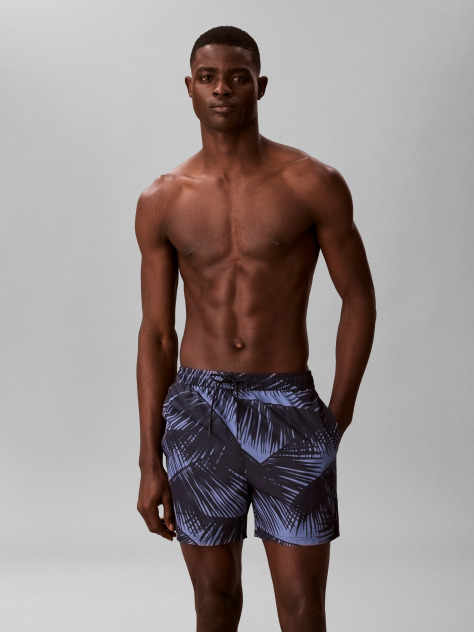 Blue Solid Swim Shorts  Men