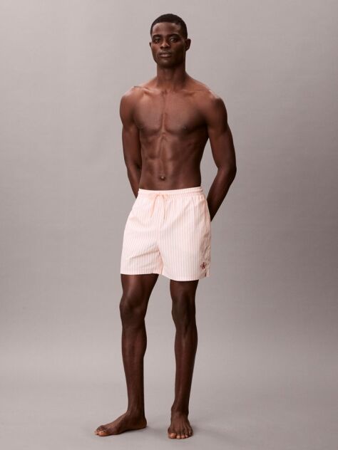 Orange Medium Drawstring Swim Shorts - CK Monogram  Men