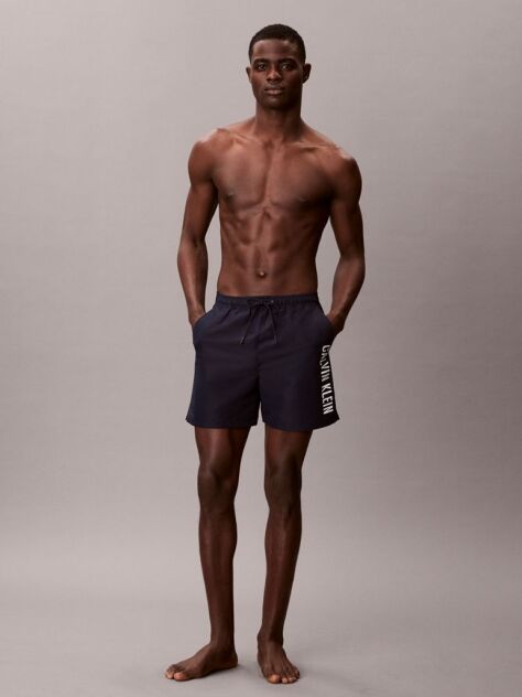 Black Medium Drawstring Swim Shorts - Intense Power  Men