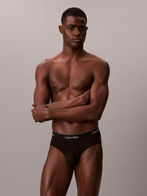 Black 3 Pack Briefs - Icon Cotton Stretch  Men
