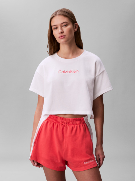 Λευκό Crop T-Shirt Παραλίας  Γυναίκα