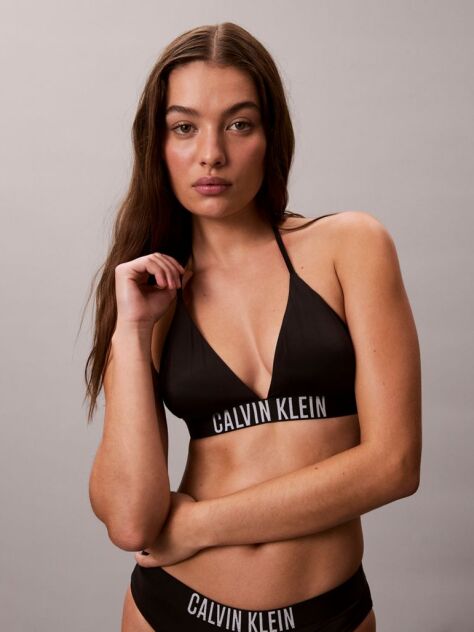 Black Halter Triangle Bikini Top - Intense Power  Women