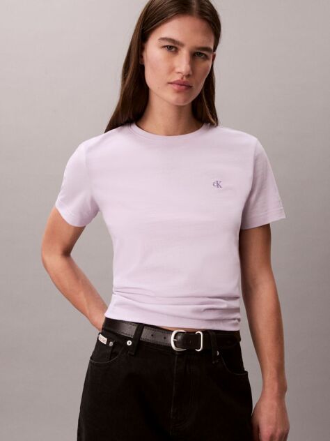 Μοβ T-shirt Με Μονόγραμμα  Γυναίκα