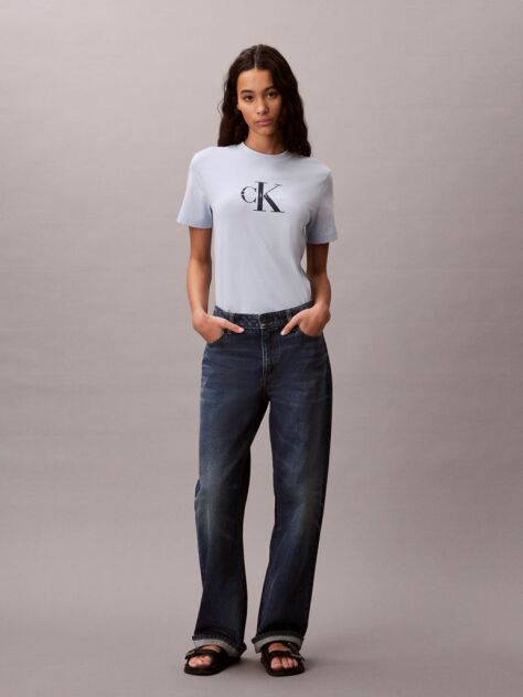 Μπλε T-Shirt Με Λογότυπο  Γυναίκα