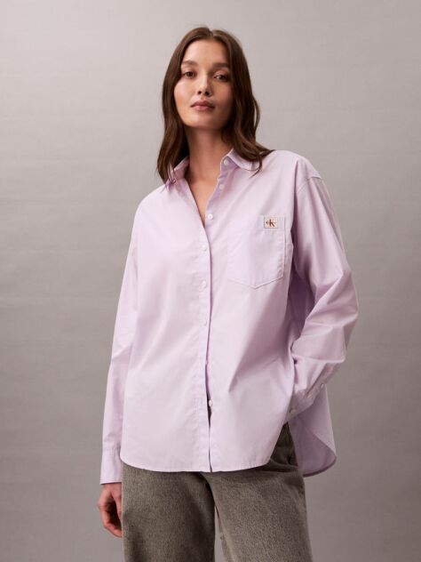 Purple Relaxed Cotton Poplin Shirt  Women