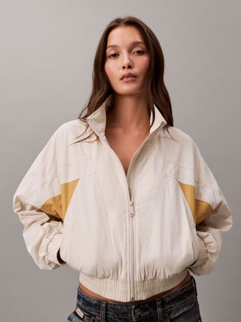 Multi Cropped Colour Block Nylon Jacket  Women