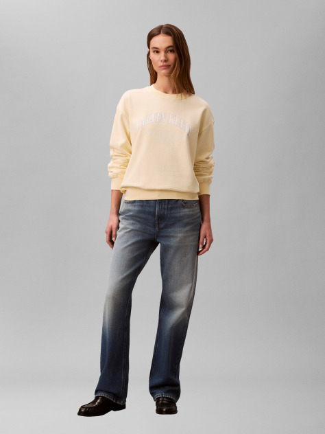 Yellow Varsity Logo Sweatshirt  Women