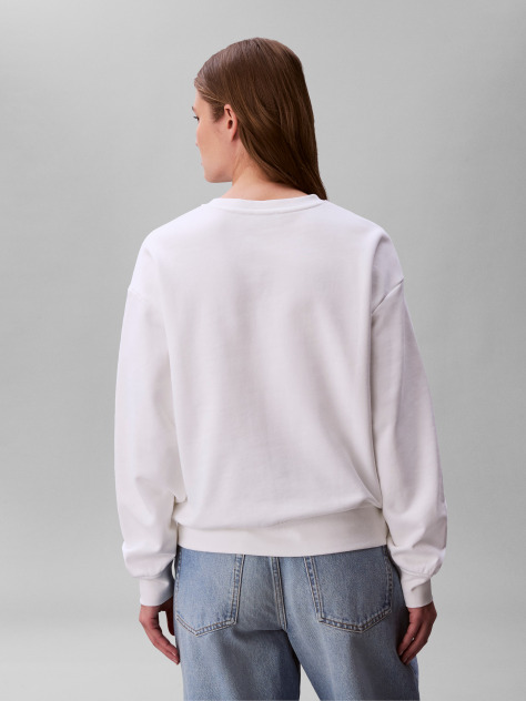 White Metallic Monologo Sweatshirt  Women