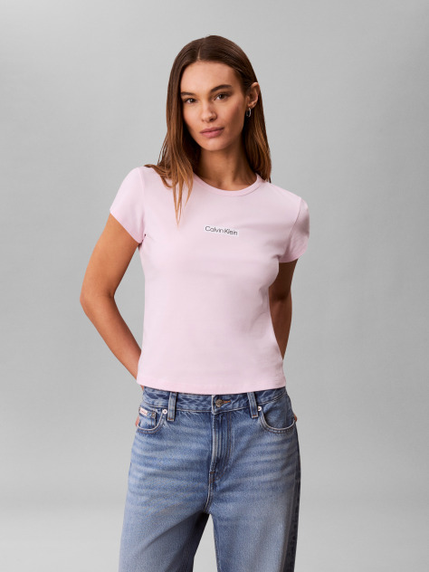 Ροζ T-Shirt Με Baby Εφαρμογή  Γυναίκα