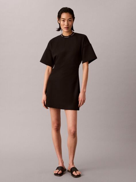 Black Milano Jersey Draped T-shirt Dress  Women
