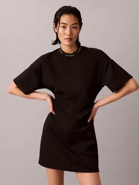 Black Milano Jersey Draped T-shirt Dress  Women
