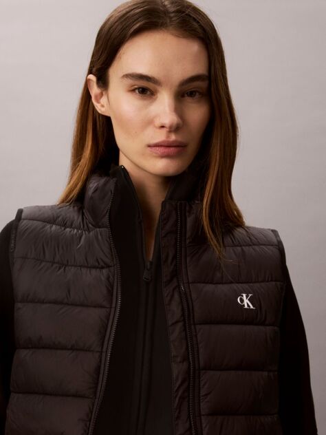 Black Ultra Light Packable Puffer Gilet  Women