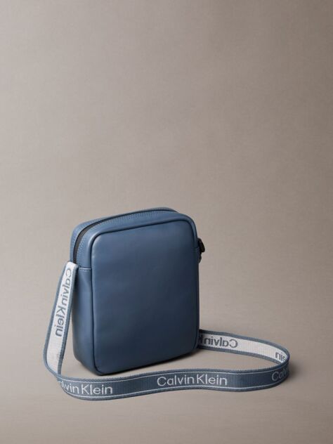 Blue Monologo Webbing Strap Reporter Bag  Men