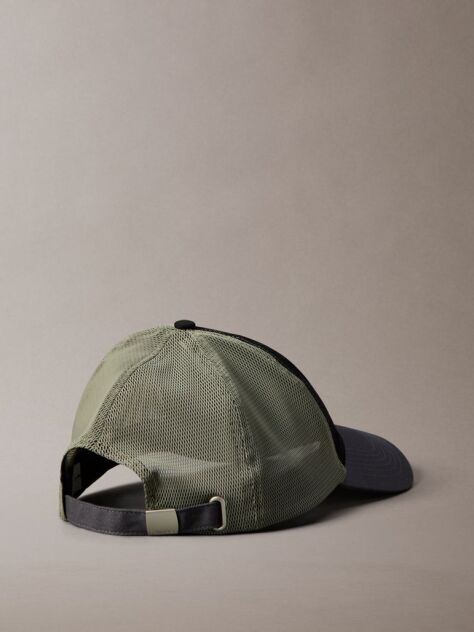 Black Twill Logo Embroidery Trucker Cap  Men