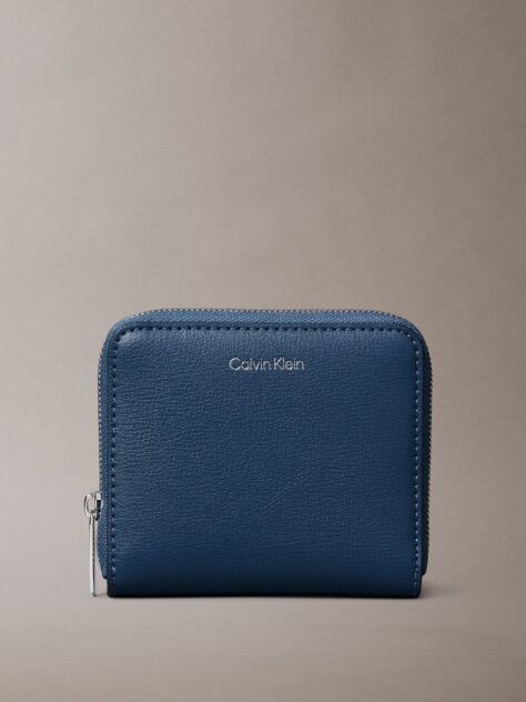 Blue Foil Logo Square Zip Wallet  Women