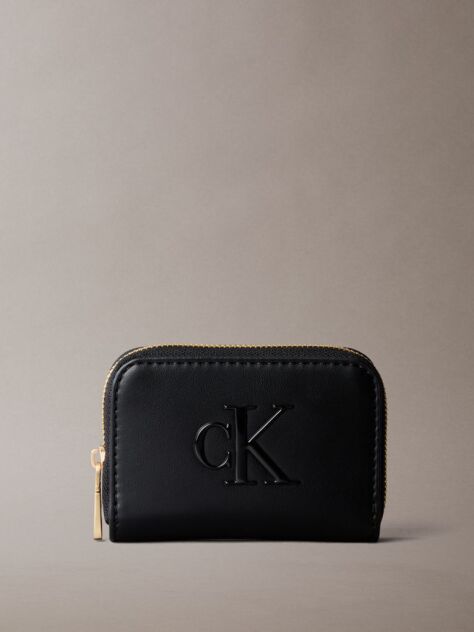 Black Bold CK Medium Zip Around Wallet  Women