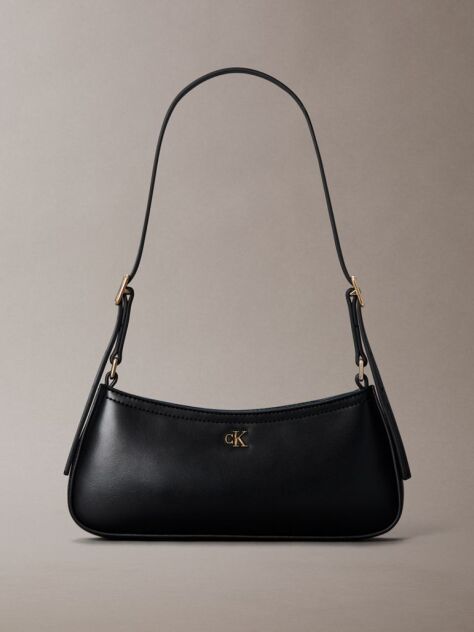 Black Monogram Logo Hardware Shoulder Bag  Women