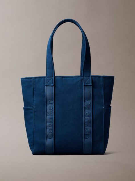 Denim Canvas Jacquard Logo Tote Bag  Women