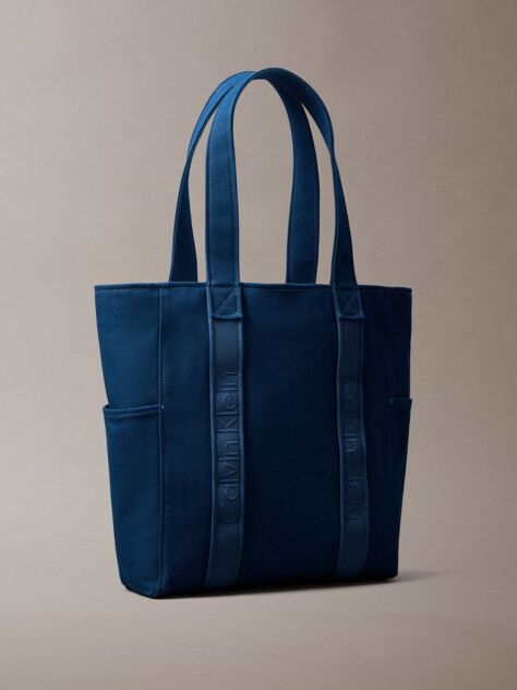 Denim Canvas Jacquard Logo Tote Bag  Women