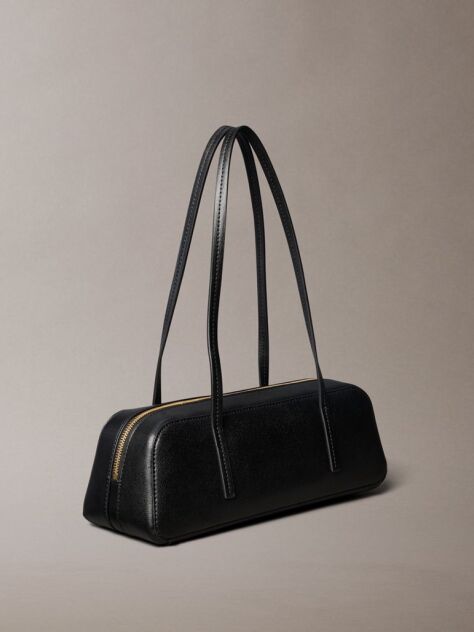 Black Foil Logo Shoulder Bag  Women