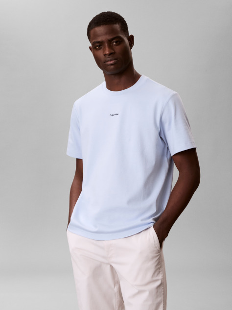 Blue Short Sleeve Stretch Pique Nano Easy Tee  Men