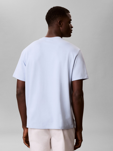 Blue Short Sleeve Stretch Pique Nano Easy Tee  Men