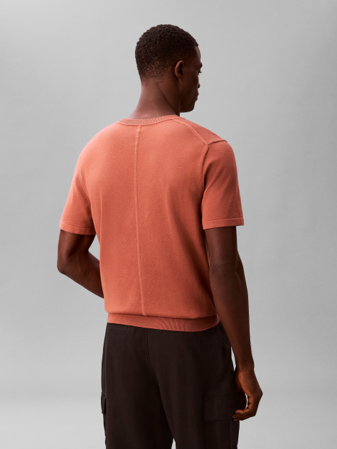 Brown Pima Cotton Short Sleeve Jumper  Men