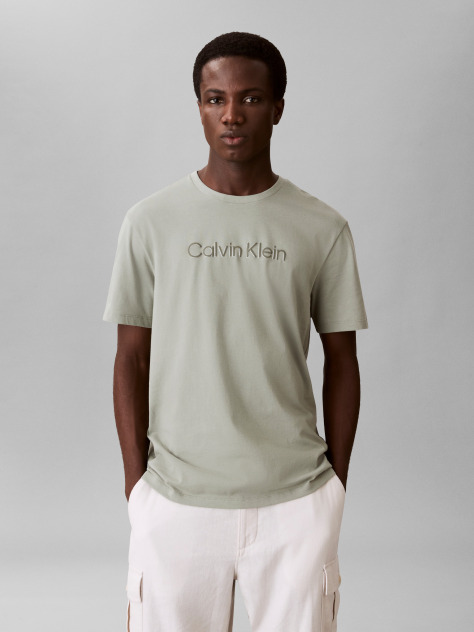 Πράσινο T-Shirt Με Κανονική Λαιμόκοψη Και Λογότυπο  Άνδρας