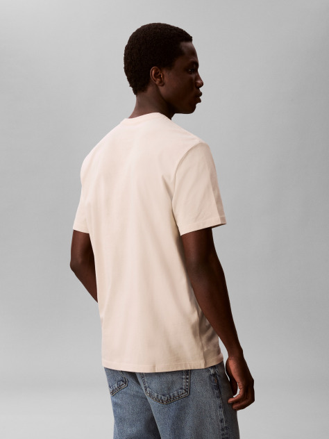 Beige Graphic Logo T-shirt  Men