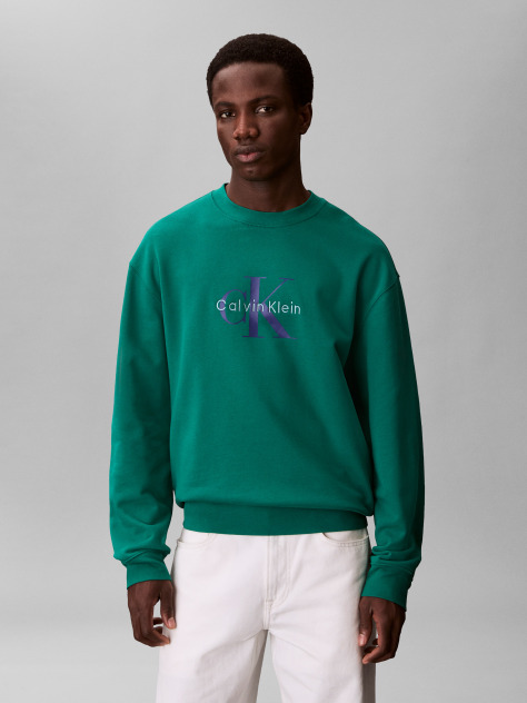 Green Relaxed Monogram Hoodie  Men