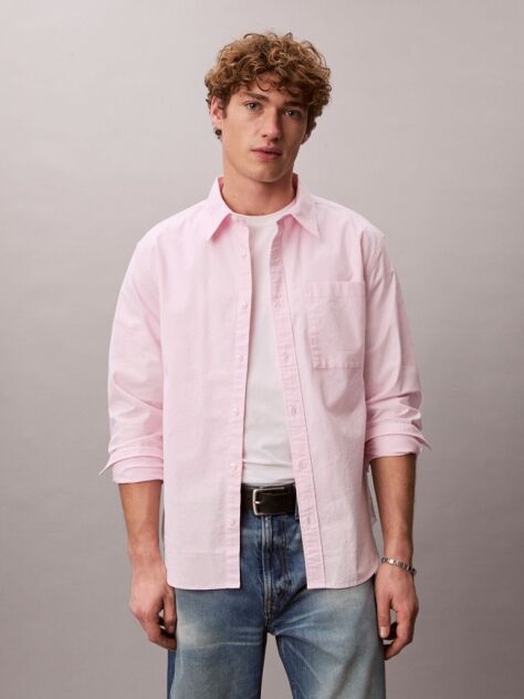 Pink Oxford Cotton Shirt  Men