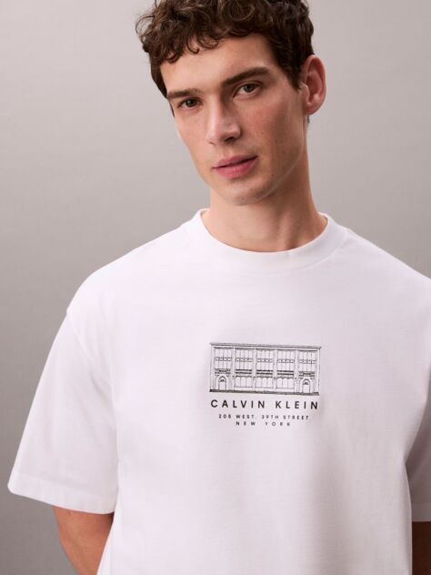 White Graphic Relaxed T-Shirt  Men