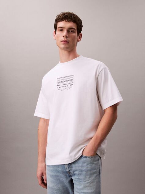 White Graphic Relaxed T-Shirt  Men