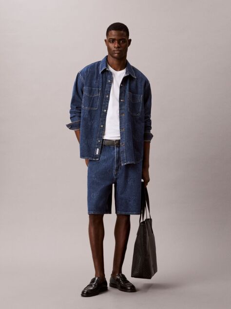 Denim These shorts are crafted from pure cotton denim featuring the iconic monogram as a signature all-over pattern  Men