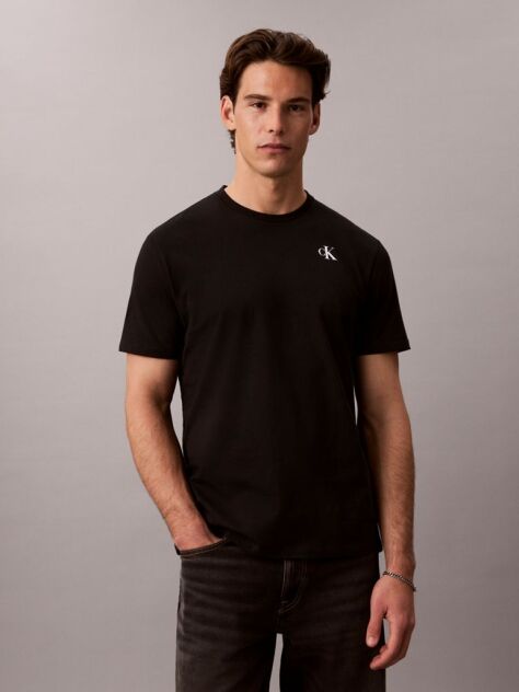 Μαύρο T-Shirt Με Γραφικό Λογότυπο Στην Πλάτη Και Στρόγγυλη Λαιμόκοψη  Άνδρας