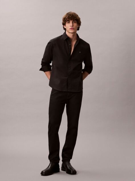 Μαύρο Κλασικό Oxford Πουκάμισο Με Κουμπιά  Άνδρας
