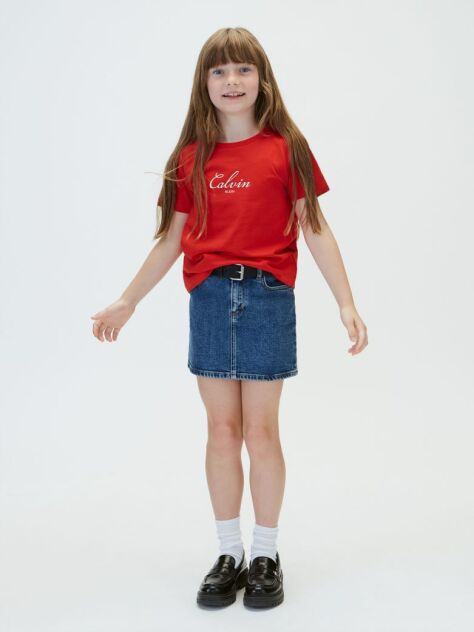 Κόκκινο Παιδικό T-Shirt Με Λογότυπο Script  Κορίτσι