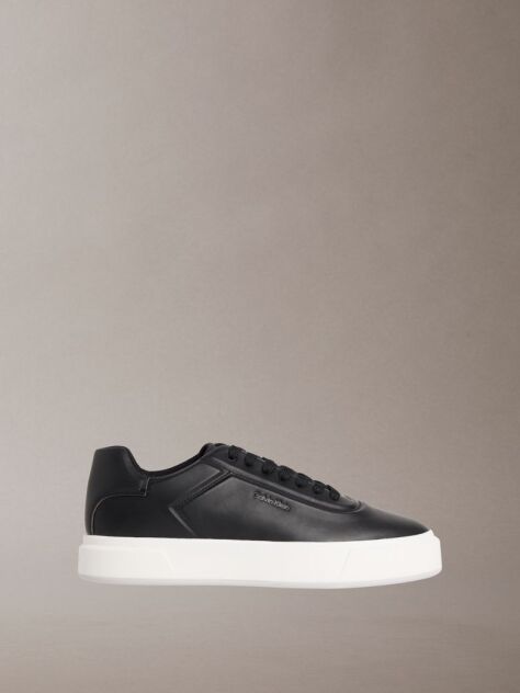 Black Premier - Leather Signature Trainers  Men